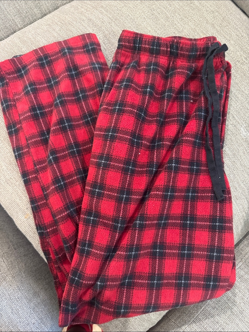 Red and Black Plaid Fleece Lounge Pants